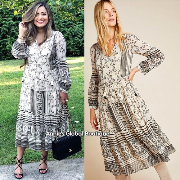 NWT ANTHROPOLOGIE Talulah Tiered Midi Dress. Size M - Picture 7 of 15